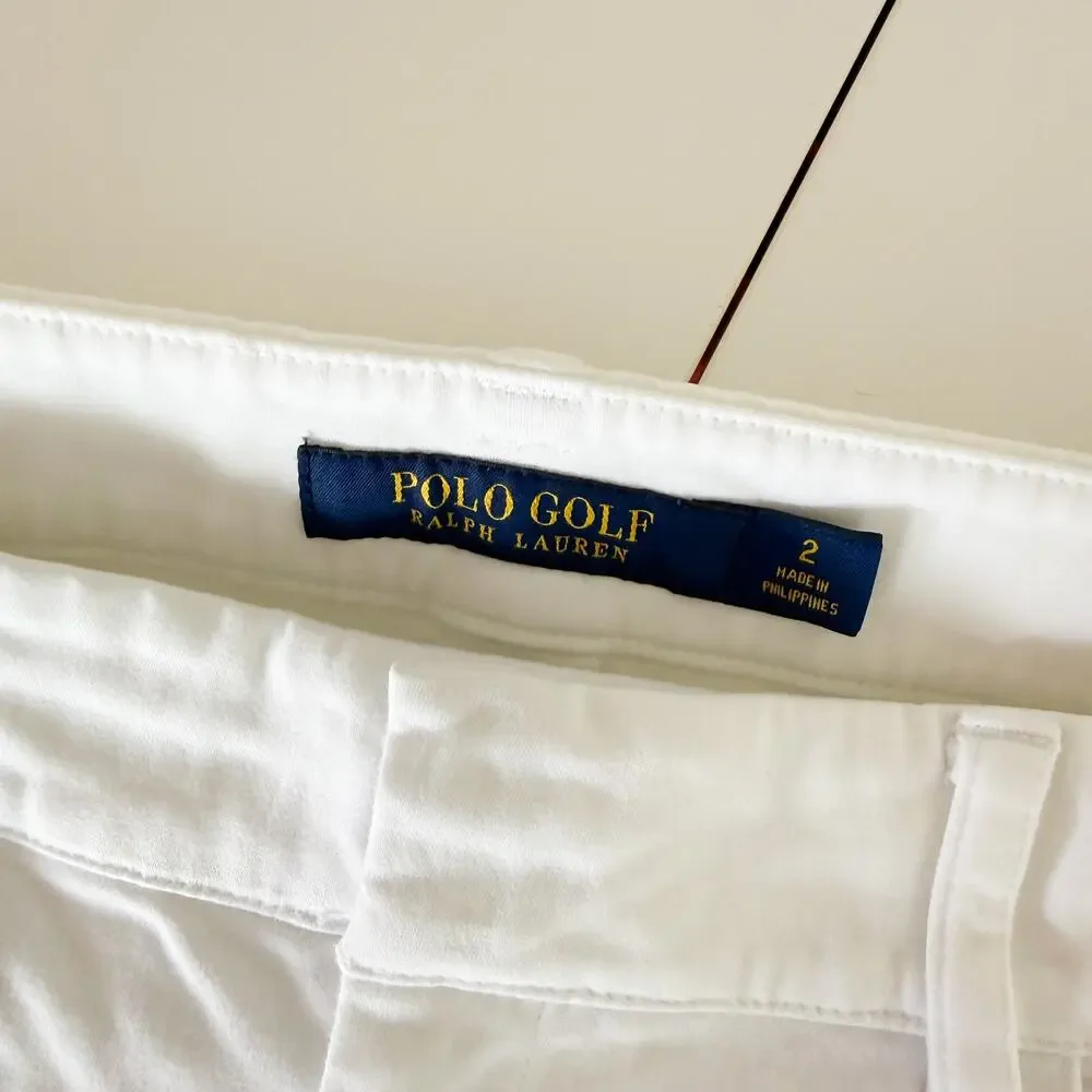 Polo Golf Ralph Lauren Low Rise Skinny Slim Leg Chino Pants White Ankle - 2